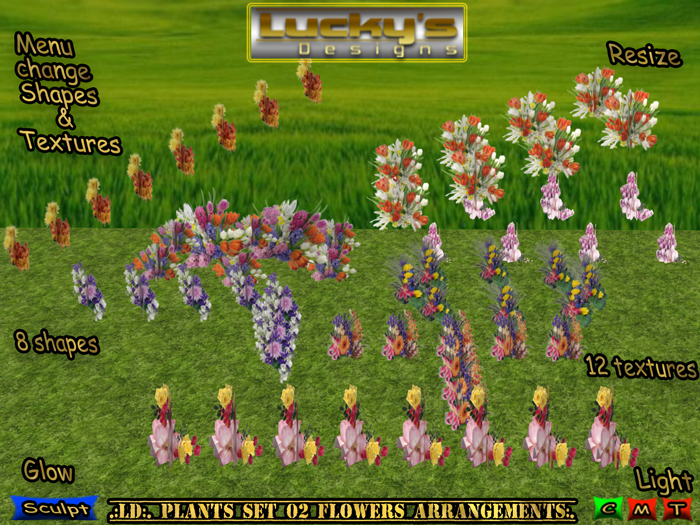 Second Life Marketplace .LD. Plants Set 02 Flowers Arrangements.