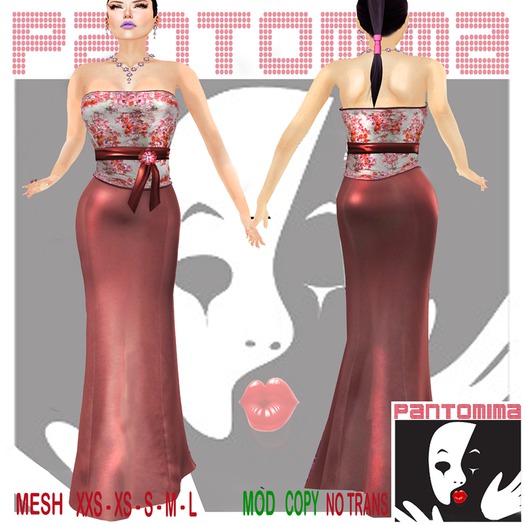 PANTOMIMA-Dress with Belt red