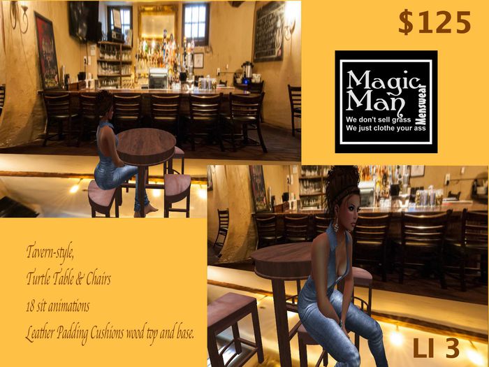 Turtle Table & Chair Tavern Style 18 annimations (box)