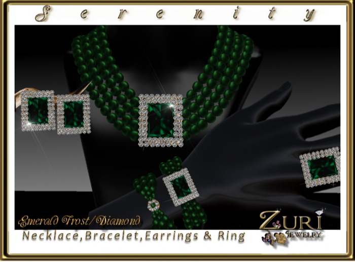 Serenity Collection- Emerald Frost/Diamond- Zuri Rayna Jewelry