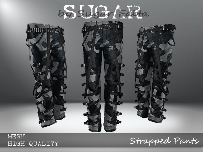 SUGAR for Men - Strapped Pants - BLACK CAMO