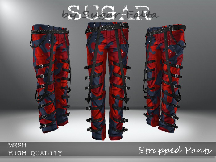 SUGAR for Men - Strapped Pants - RED CAMO