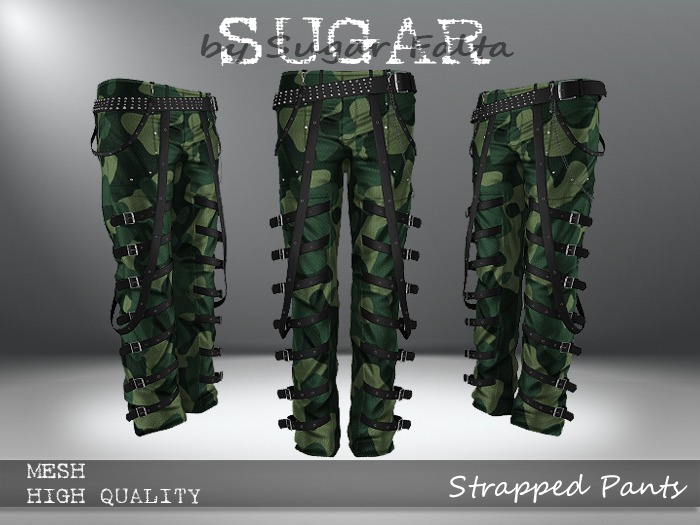 SUGAR for Men - Strapped Pants - GREEN CAMO