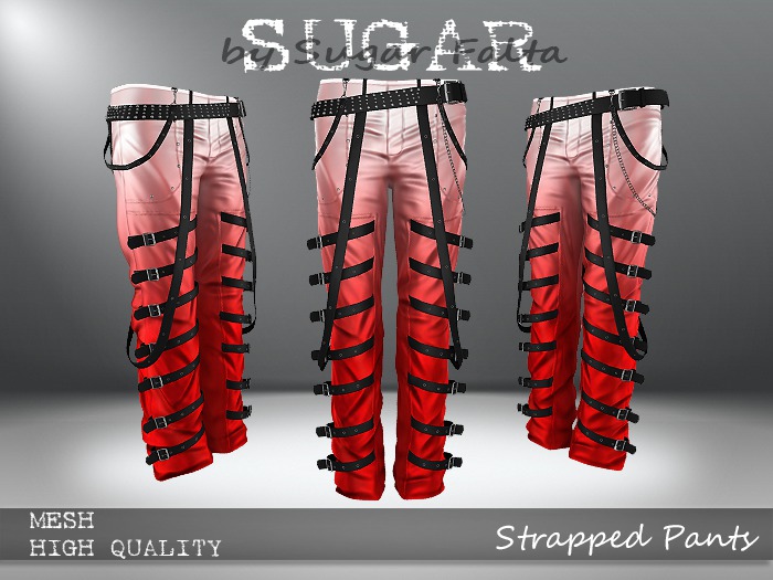 SUGAR for Men - Strapped Pants - RED FADE