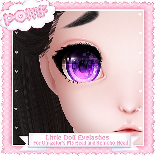 .::POMF::. M3 Head/Kemono Head - Little Doll Lashes - Tintable