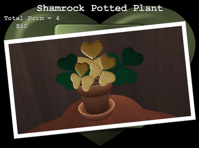 Green and Gold Potted Shamrocks