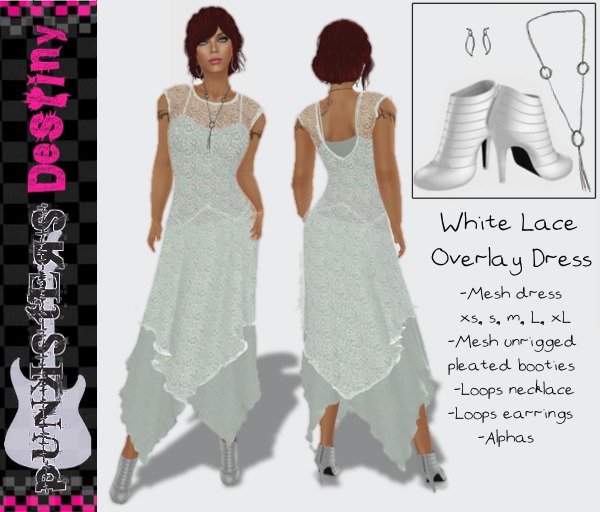 *PD* White Lace Overlay Dress