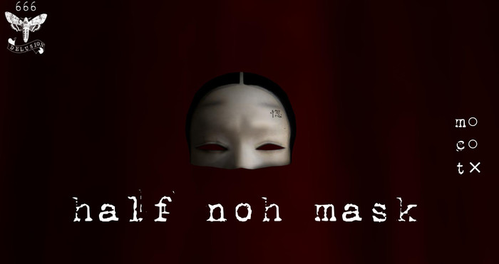 DELUSION* half noh mask with veil