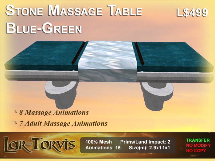 Massage Cot - Green-Blue