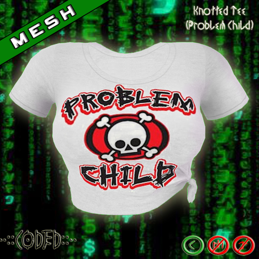 ..:: CODED ::.. Women's Knotted Tee (Problem Child)