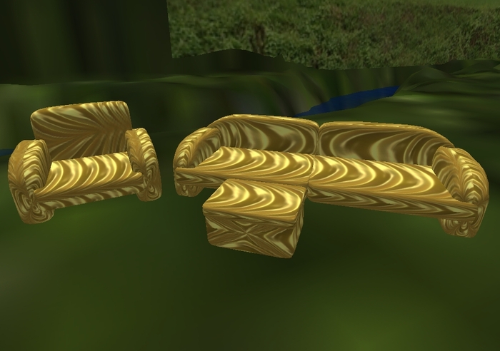 Mw gold satin sofa set