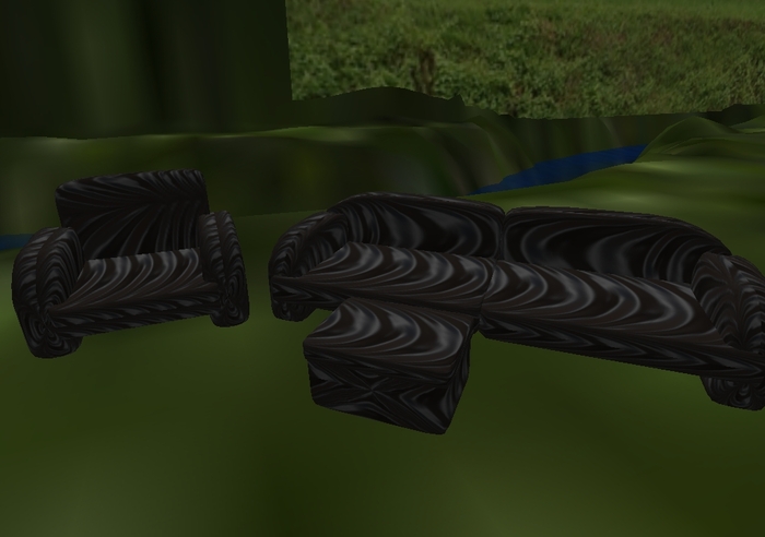 Mw black satin sofa set