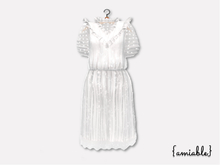 {amiable}Mesh Ruffled Tulle lace midi one-piece_White