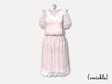 {amiable}Mesh Ruffled Tulle lace midi one-piece_Pink