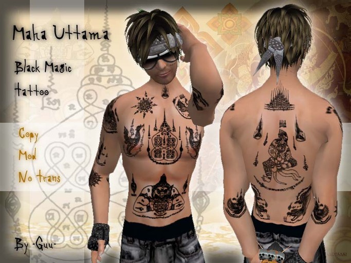 -=((Guu))=- Maha Uttama-Black Magic Tattoo Sexy Fashion