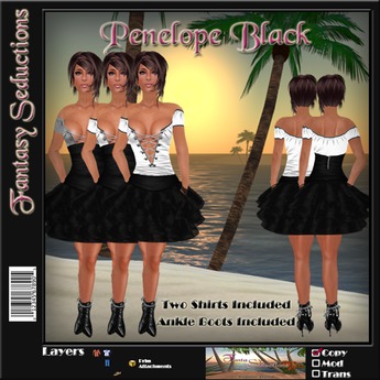 Second Life Marketplace - Penelope - Black by Fantasy Seductions