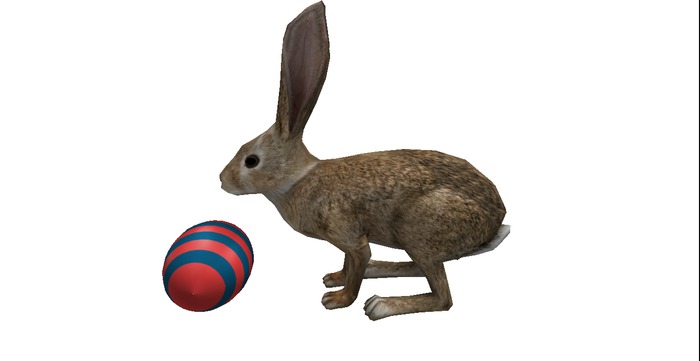 Animated Bunny Pushing Egg