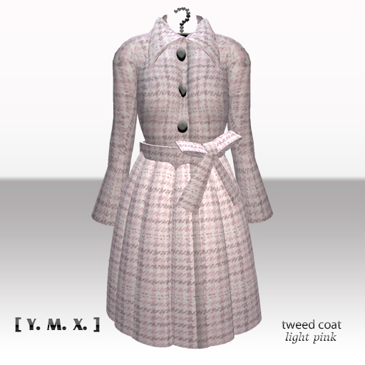 [Y.M.X.] tweed coat light pink