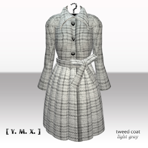 [Y.M.X.] tweed coat light gray