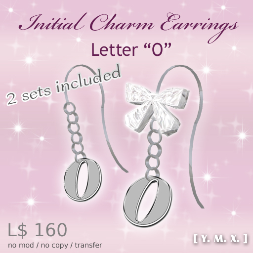 [Y.M.X.] initial charm earrings O