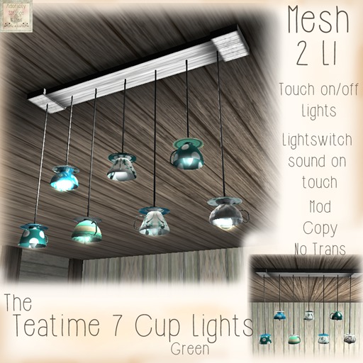 ~ASW~The Teatime Lights 7 Cups~Green