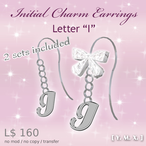 [Y.M.X.] initial charm earrings I