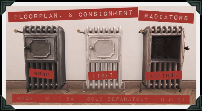 Second Life Marketplace - Con.&floorplan. Radiator - Antique [boxed]