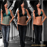 Halter and Jeans Set Teal