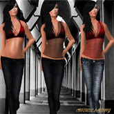 Halter and Jeans Set Red