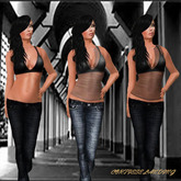 Halter and Jeans Set Black