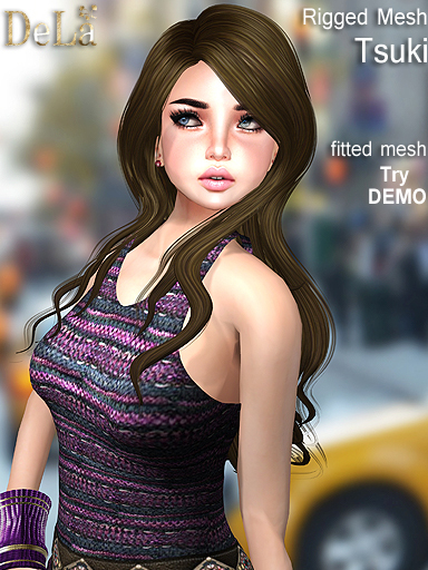 =DeLa*= Mesh Hair "Marinel" Orange Browns