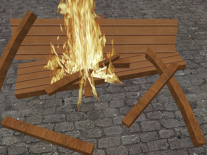 Broken bench fire