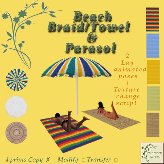 Beach Braid/Towel & Parasol
