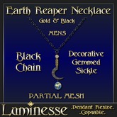 Luminesse EarthReaper Gold Blk MENS Necklace PMESH-Wear2Unpack