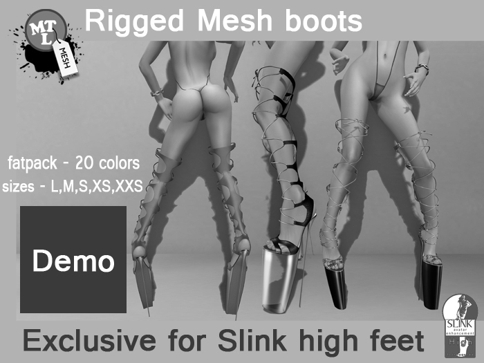 Miss LT DEMO Alacos mesh boots Slink high feet