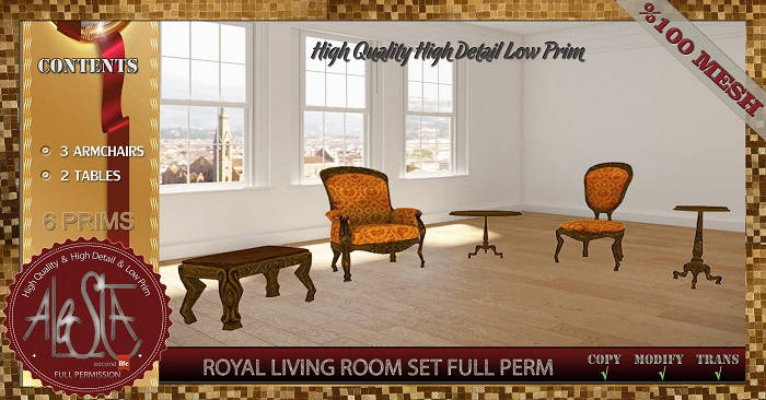 ALESTA << Mesh Royal Living Room Set Full Perm