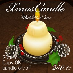 *SALA*XmasCandleBOX-WhitePineCone-
