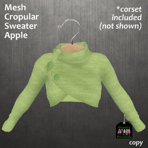 Dondi's Doodads Mesh Cropular Demand Sweater Apple (wear)