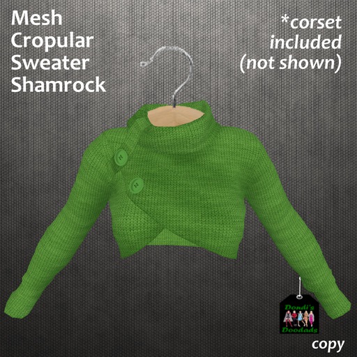 Dondi's Doodads Mesh Cropular Demand Sweater Shamrock (wear)