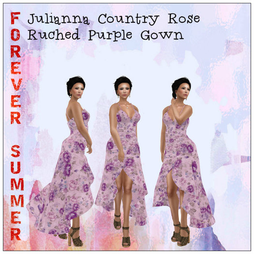 {FS}Julianna Country Rose Ruched Purple Gown