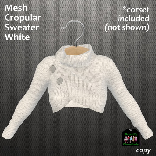 Dondi's Doodads Mesh Cropular Demand Sweater White (wear)