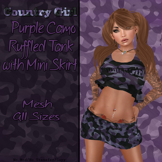 Country Girl Purple Camo Mesh