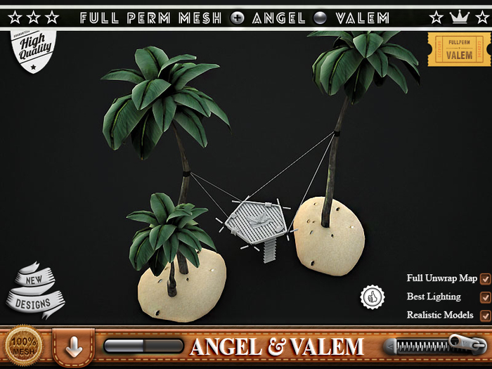 .::VALEM::.Full Perm Mesh Custom Design Palm Trees And Hammocks