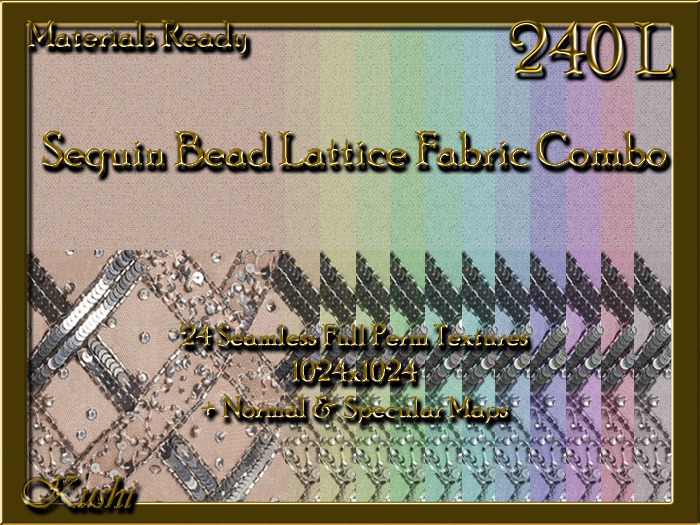 Sequin Bead Lattice Combo Seamless Textures Materials Ready Full Perms 1024x1024