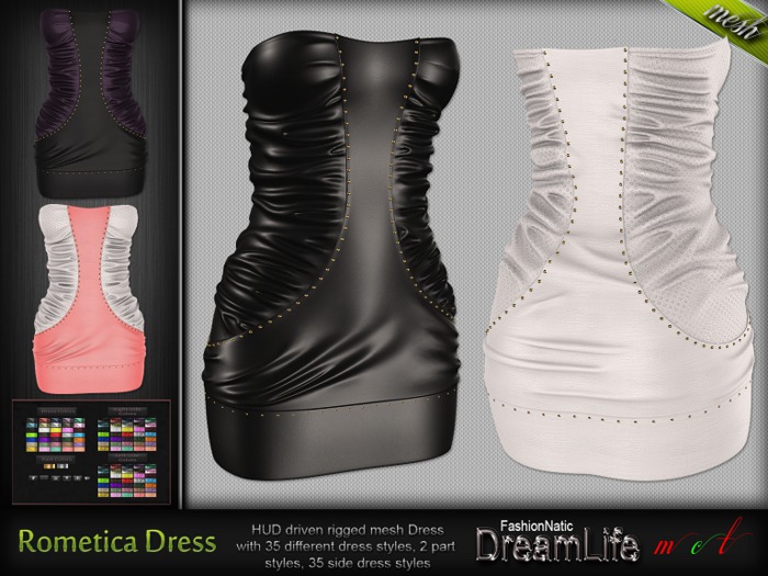 Rometica Dress* Rigged Mesh (HUD Driven)*DreamLife - FashionNatic*