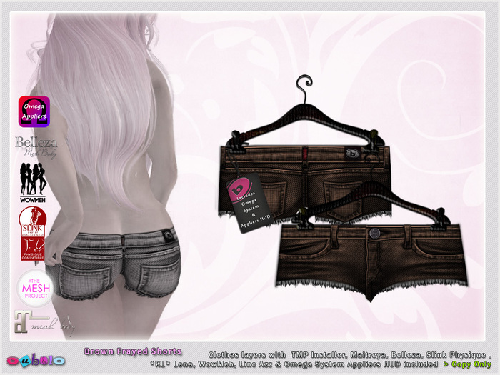 [ bubble ] Frayed Shorts Brown