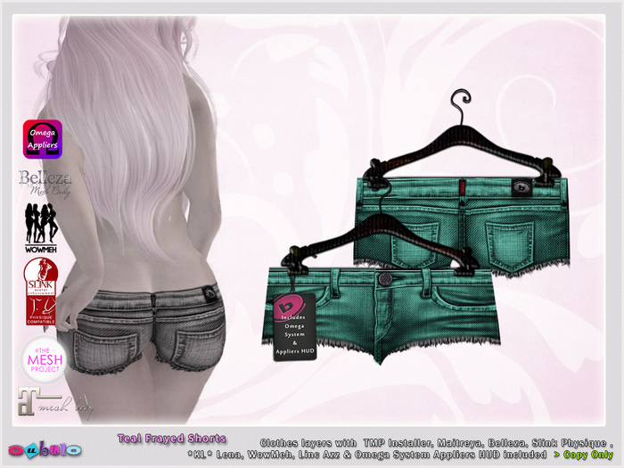 [ bubble ] Frayed Shorts Teal