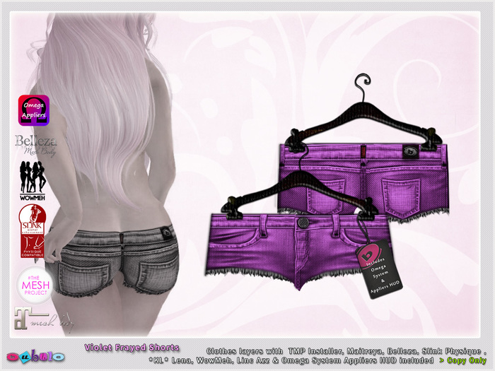 [ bubble ] Frayed Shorts Violet