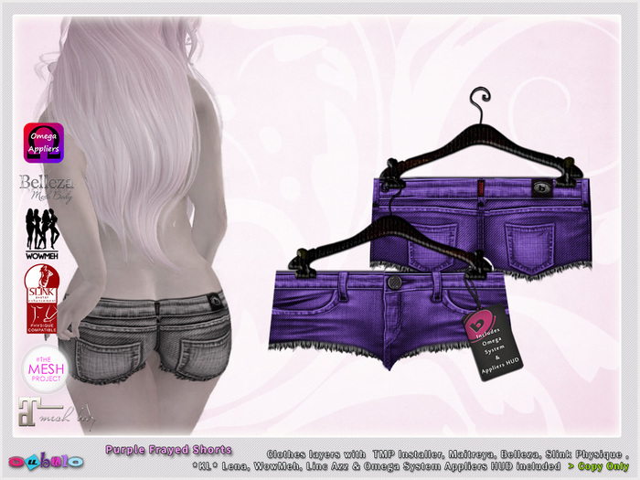 [ bubble ] Frayed Shorts Purple