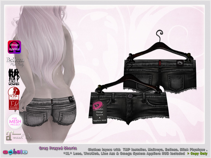 [ bubble ] Frayed Shorts Grey